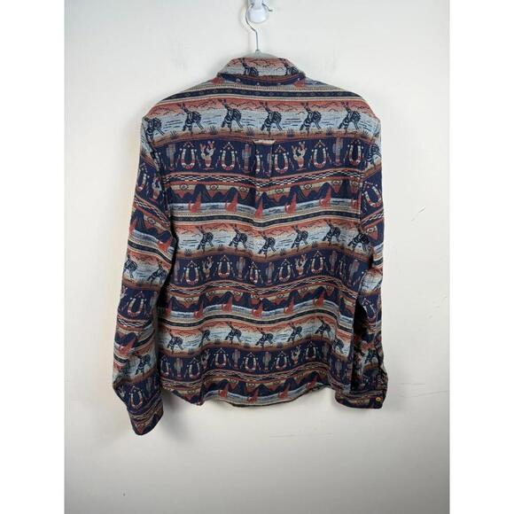 Lucky Brand Men’s Gallup Western Cowboy Print Jacquard Button Overshirt Shirt - Picture 4 of 7